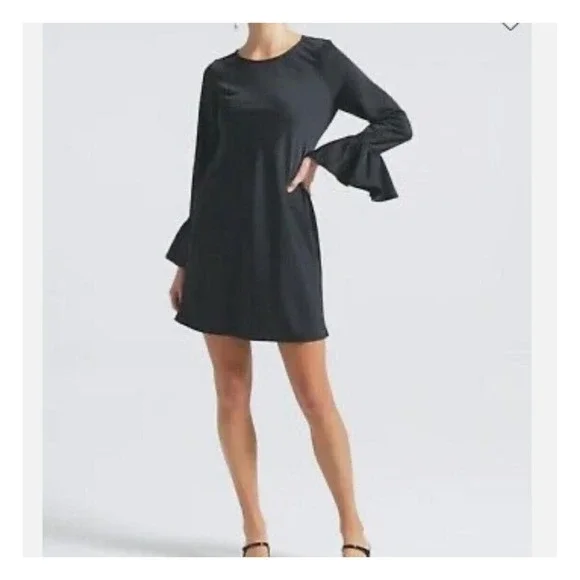 J. Crew Factory | Dresses | Nwt J Crew Winter Garden Flutter Long Sleeve  Little Black Mini Dress Size | Poshmark